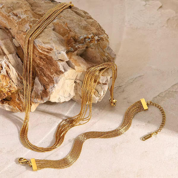 8 Layered Golden Bracelet