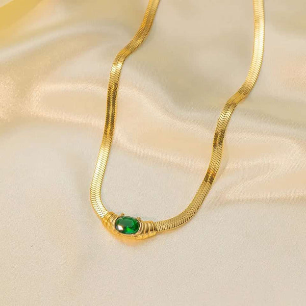 Emerald Green Stone Necklace