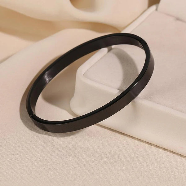 Sleek Black Cuff Bangle
